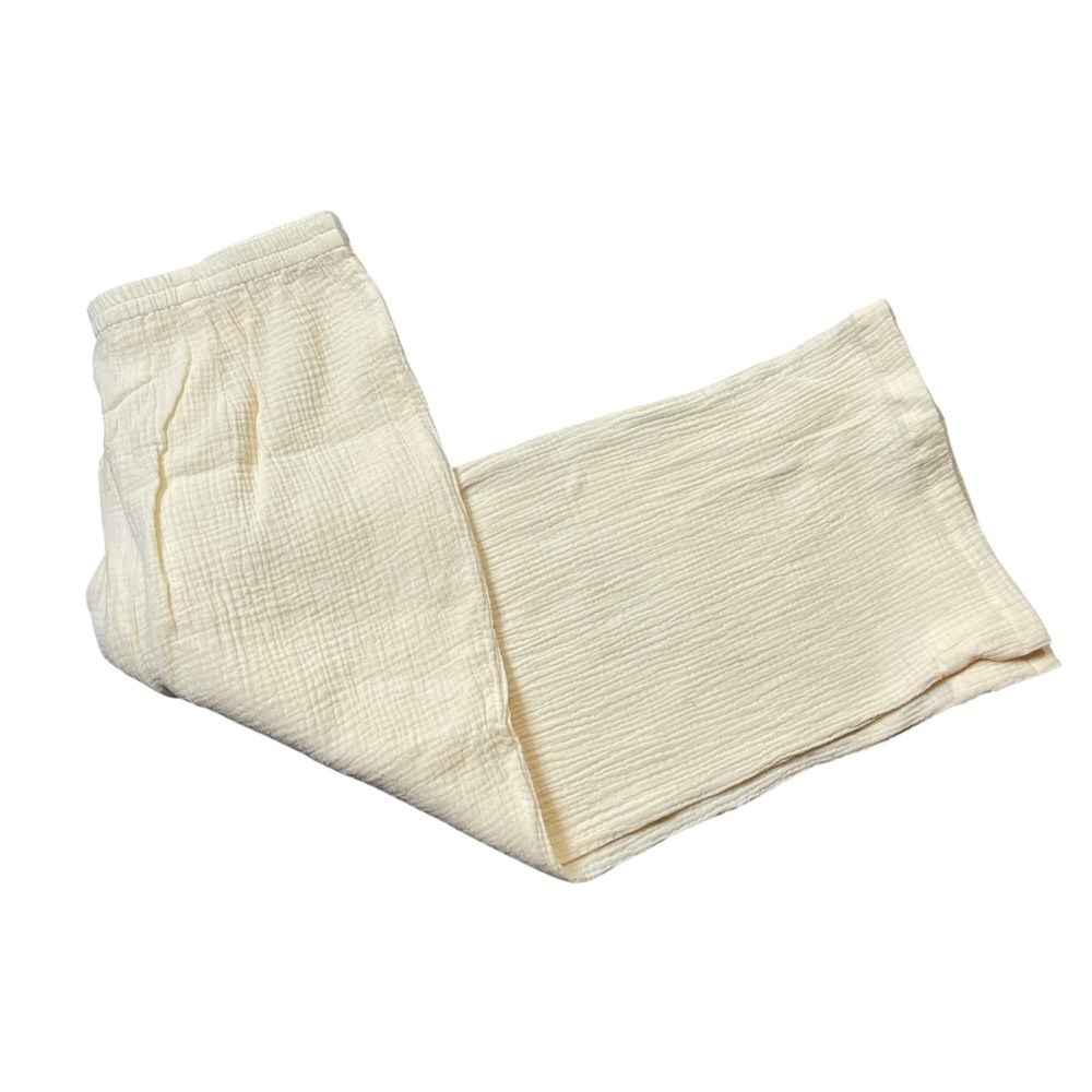Soft Surroundings XL Ivory Elastic Waist Pull On Gauze Like 100% Cotton Pants